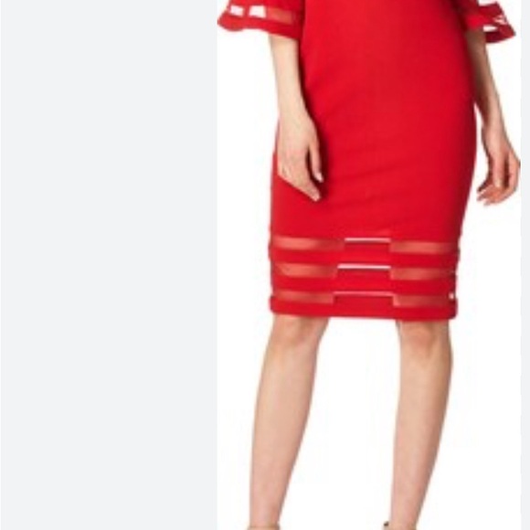 ❤️😍Calvin Klein Sheath Bell/Sheer sleeve dress - Picture 2 of 10